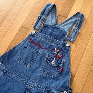 Vintage Disney Mickey Unlimited Overalls Western Embroidered Wide Leg Carpenter